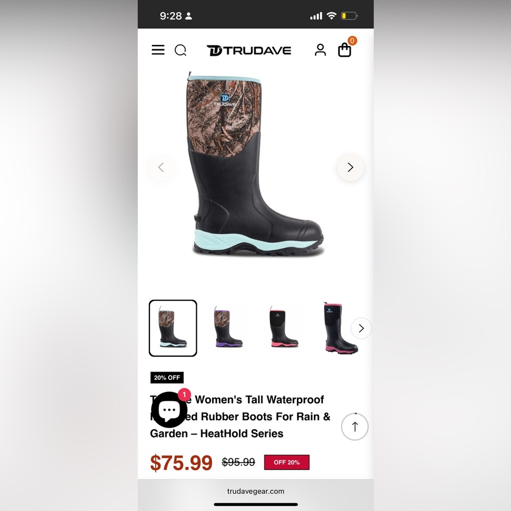 BRAND NEW Women's Work & Rain Boots - Black and Camo
